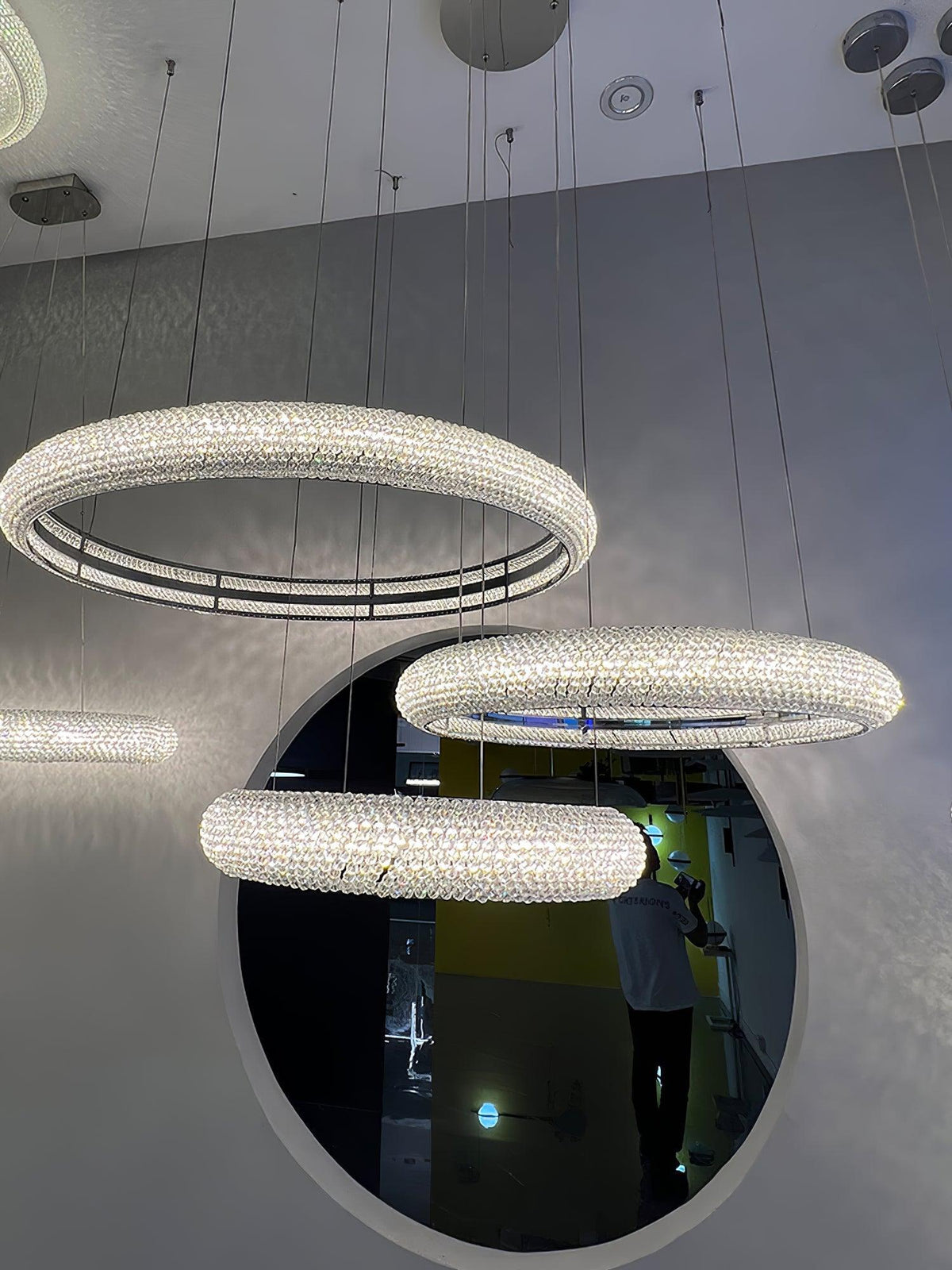 Candeeiro de teto de cristal em anel minimalista moderno Vazorora