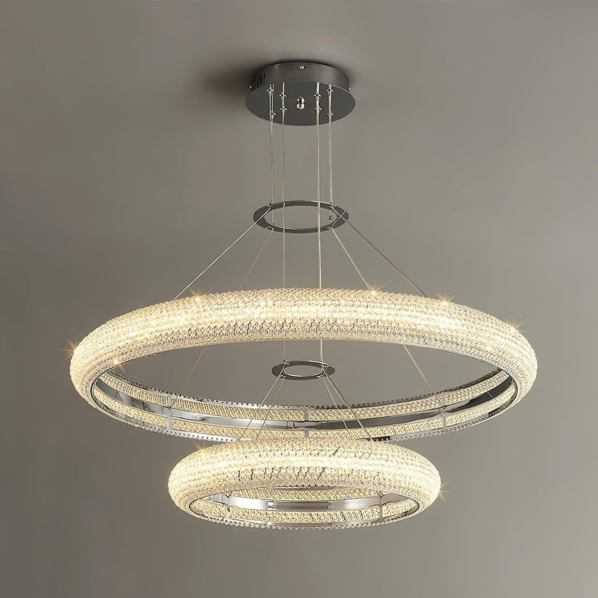 Candeeiro de teto de cristal em anel minimalista moderno Vazorora
