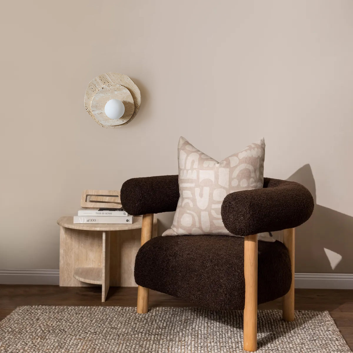 Astr moderne minimalistisk unik væglampe i sten og glas