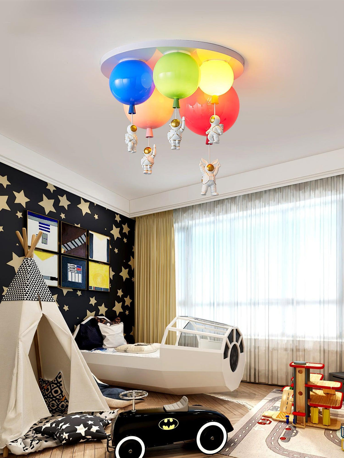 Candeeiro de teto Lumanelle Astronauta Balão brilhante para quarto de criança