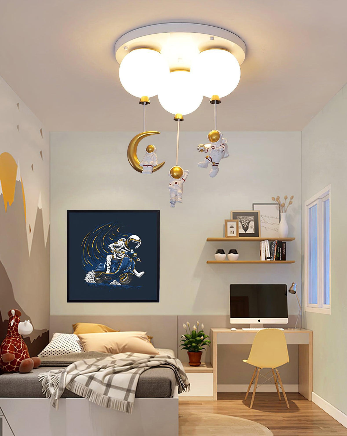 Candeeiro de teto Lumanelle Astronauta Balão brilhante para quarto de criança