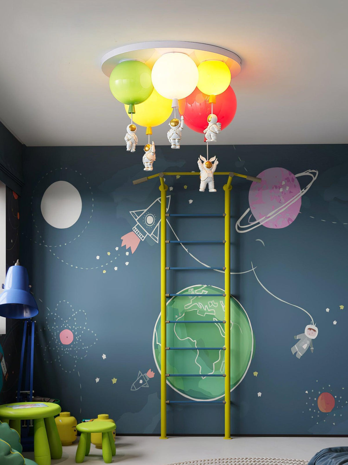 Candeeiro de teto Lumanelle Astronauta Balão brilhante para quarto de criança