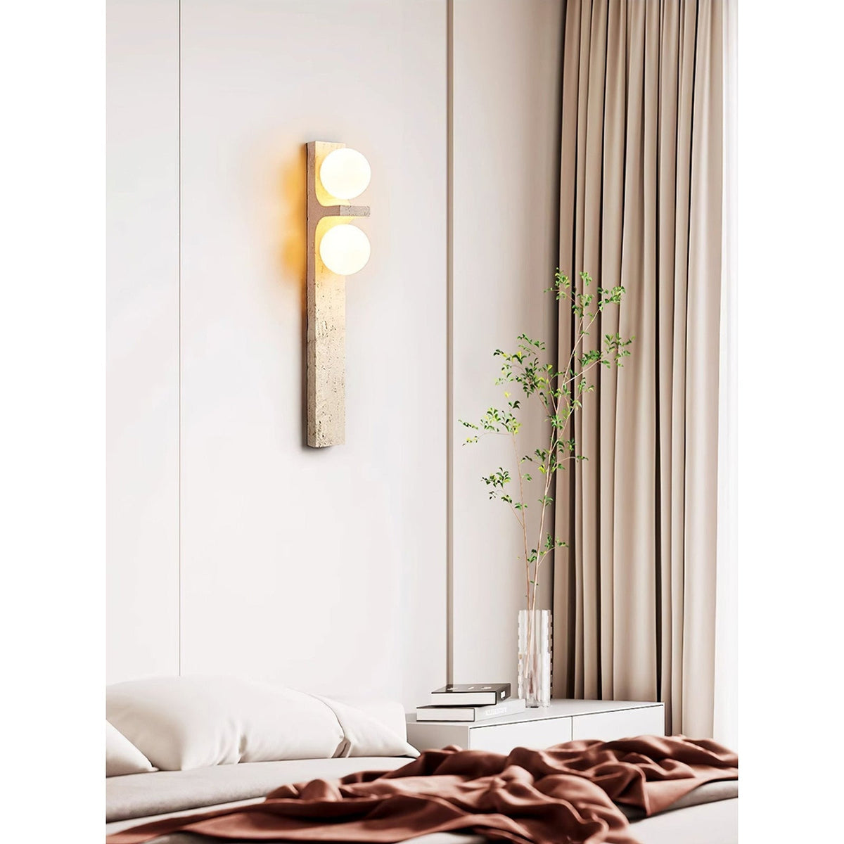 Eirikuvys Organisk Modern Minimalistisk Vägglampa i travertin