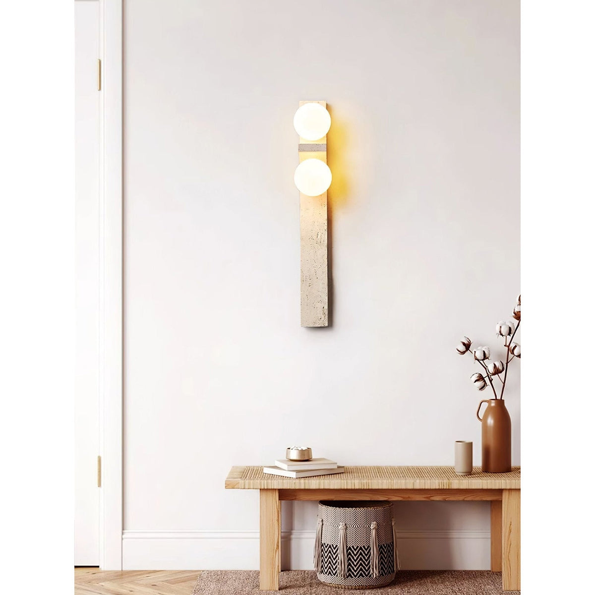 Eirikuvys Organisk Modern Minimalistisk Vägglampa i travertin