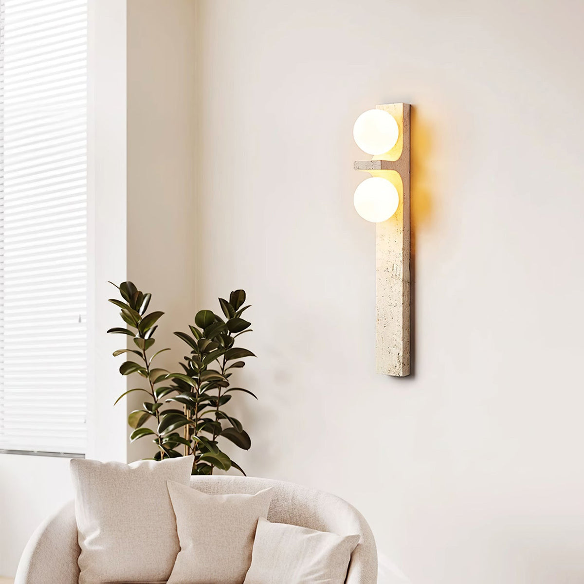 Eirikuvys Organisk Modern Minimalistisk Vägglampa i travertin