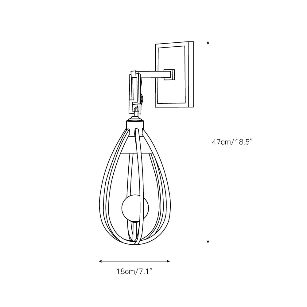Candeeiro de parede de latão e cristal moderno e minimalista Gloruvys