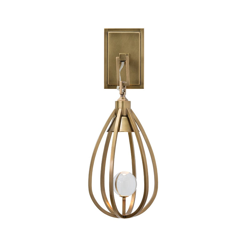 Candeeiro de parede de latão e cristal moderno e minimalista Gloruvys