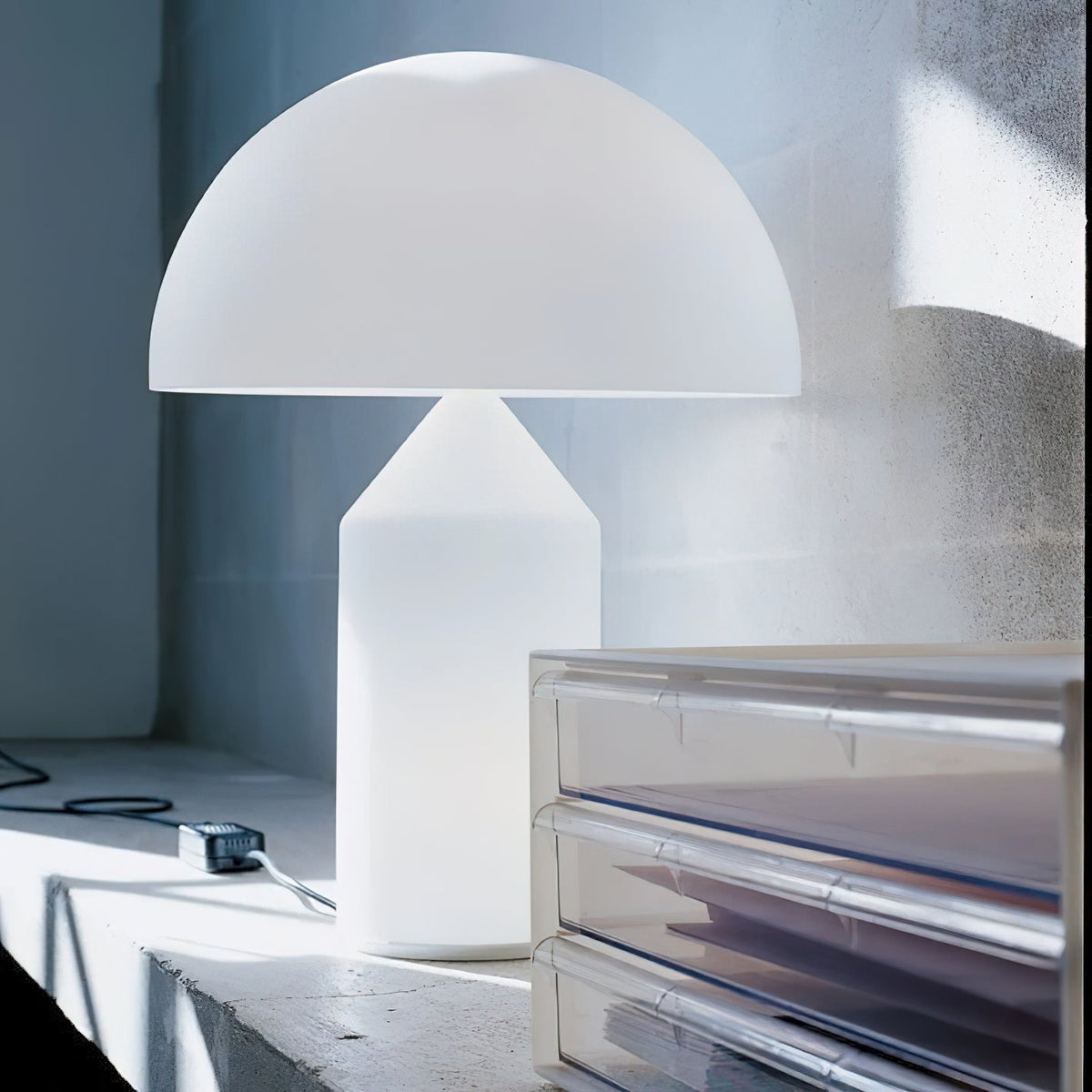 Mossie-bordlampe i alabast