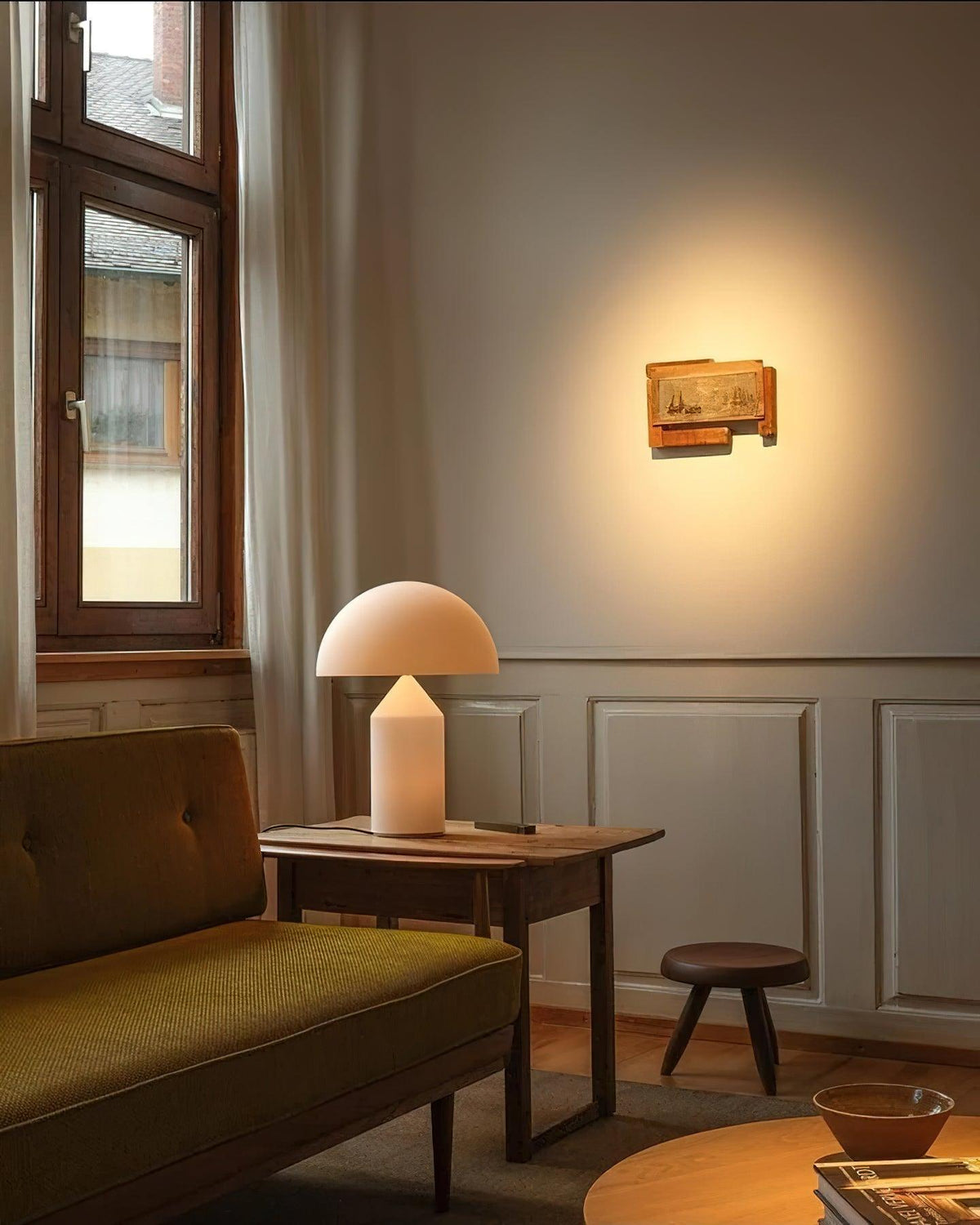 Candeeiro de mesa artístico em vidro Hesrin