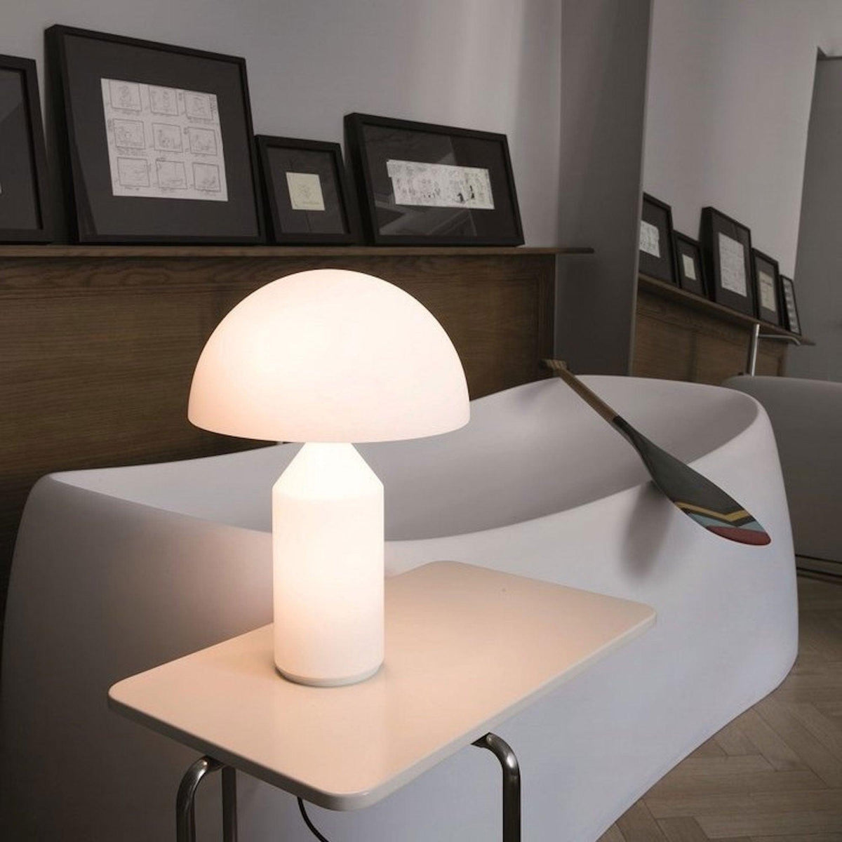 Candeeiro de mesa artístico em vidro Hesrin