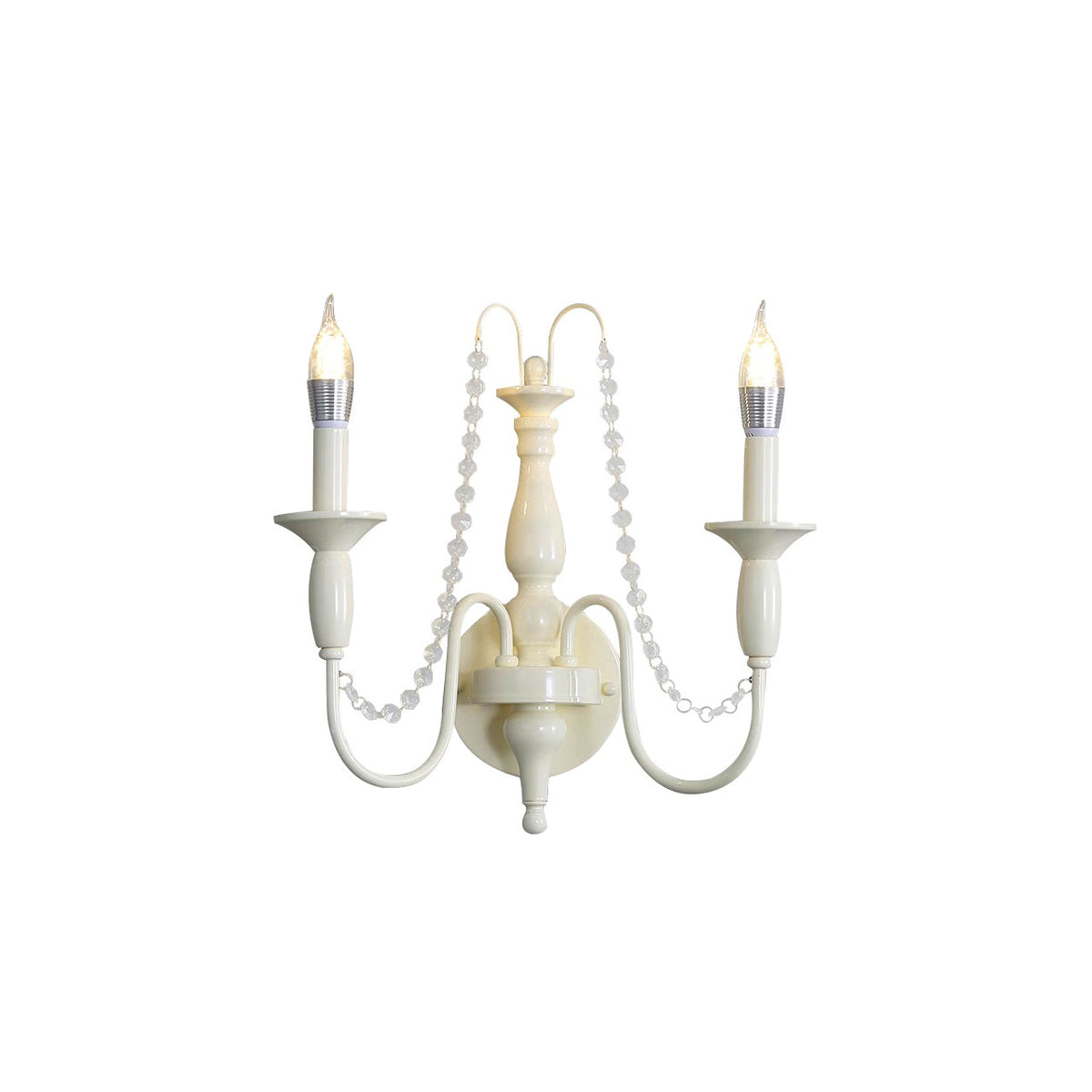 Candeeiro de parede tradicional de metal e cristal com velas Jarnbruvys