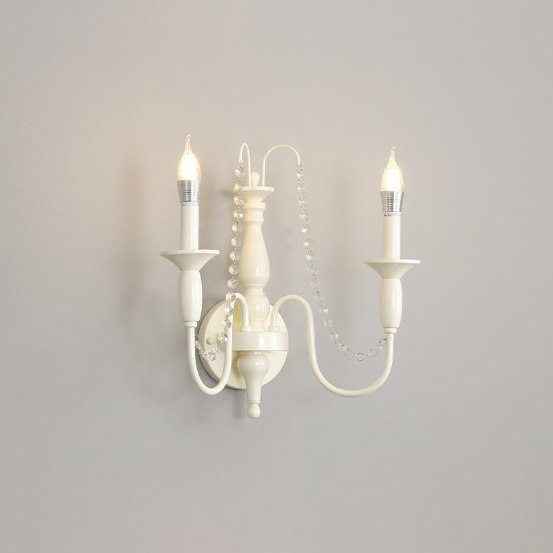 Candeeiro de parede tradicional de metal e cristal com velas Jarnbruvys