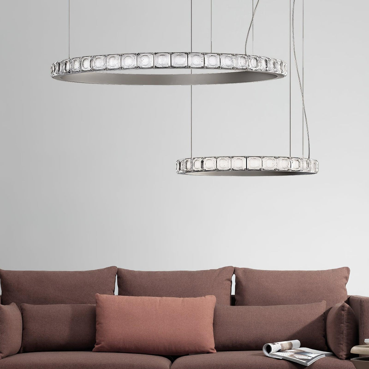 Avzorion modern minimalistisk ringformad kristallkrona