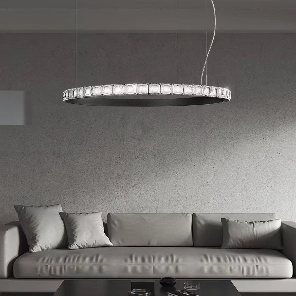 Avzorion modern minimalistisk ringformad kristallkrona