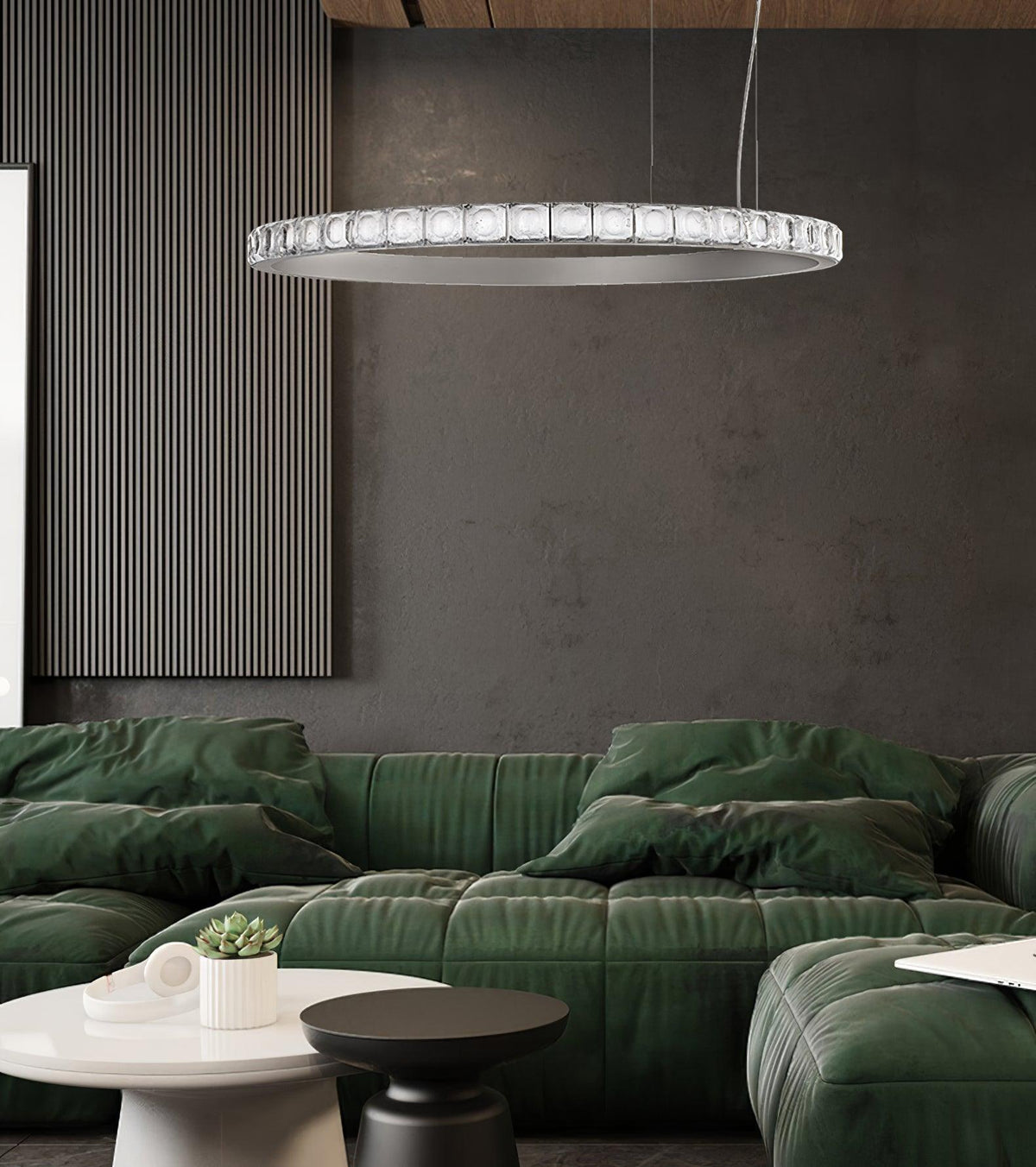Avzorion modern minimalistisk ringformad kristallkrona