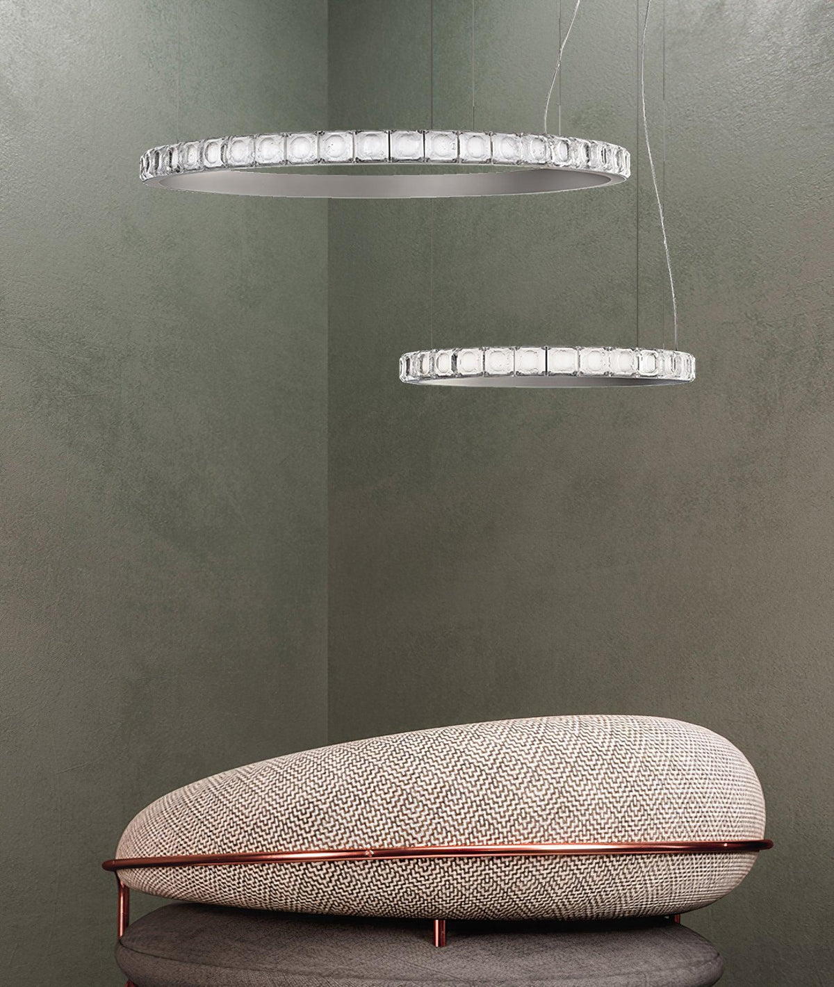 Avzorion modern minimalistisk ringformad kristallkrona