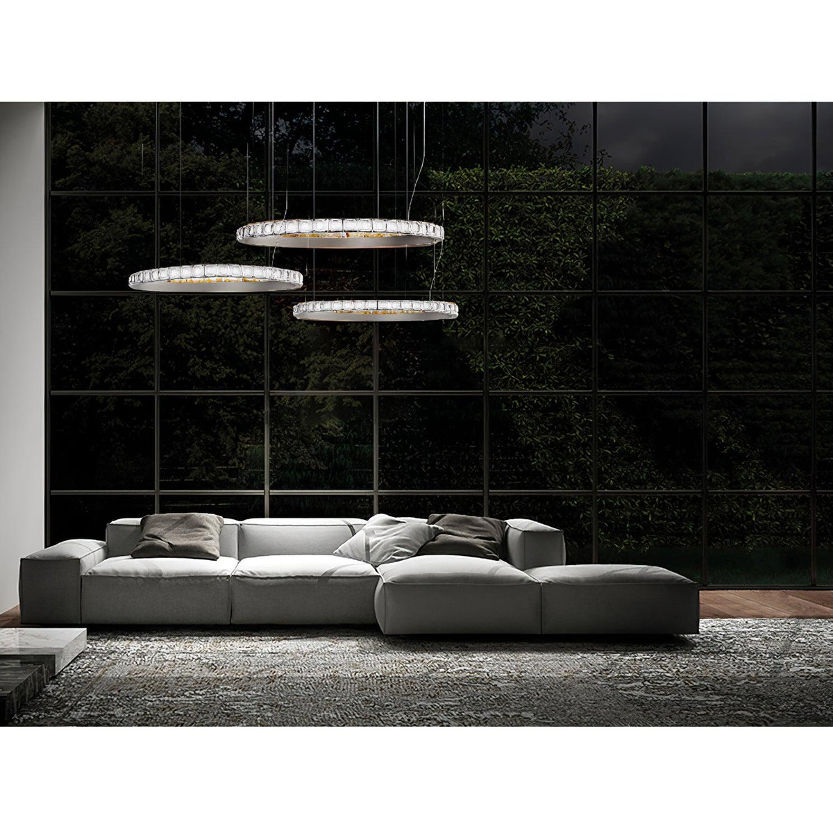 Avzorion modern minimalistisk ringformad kristallkrona