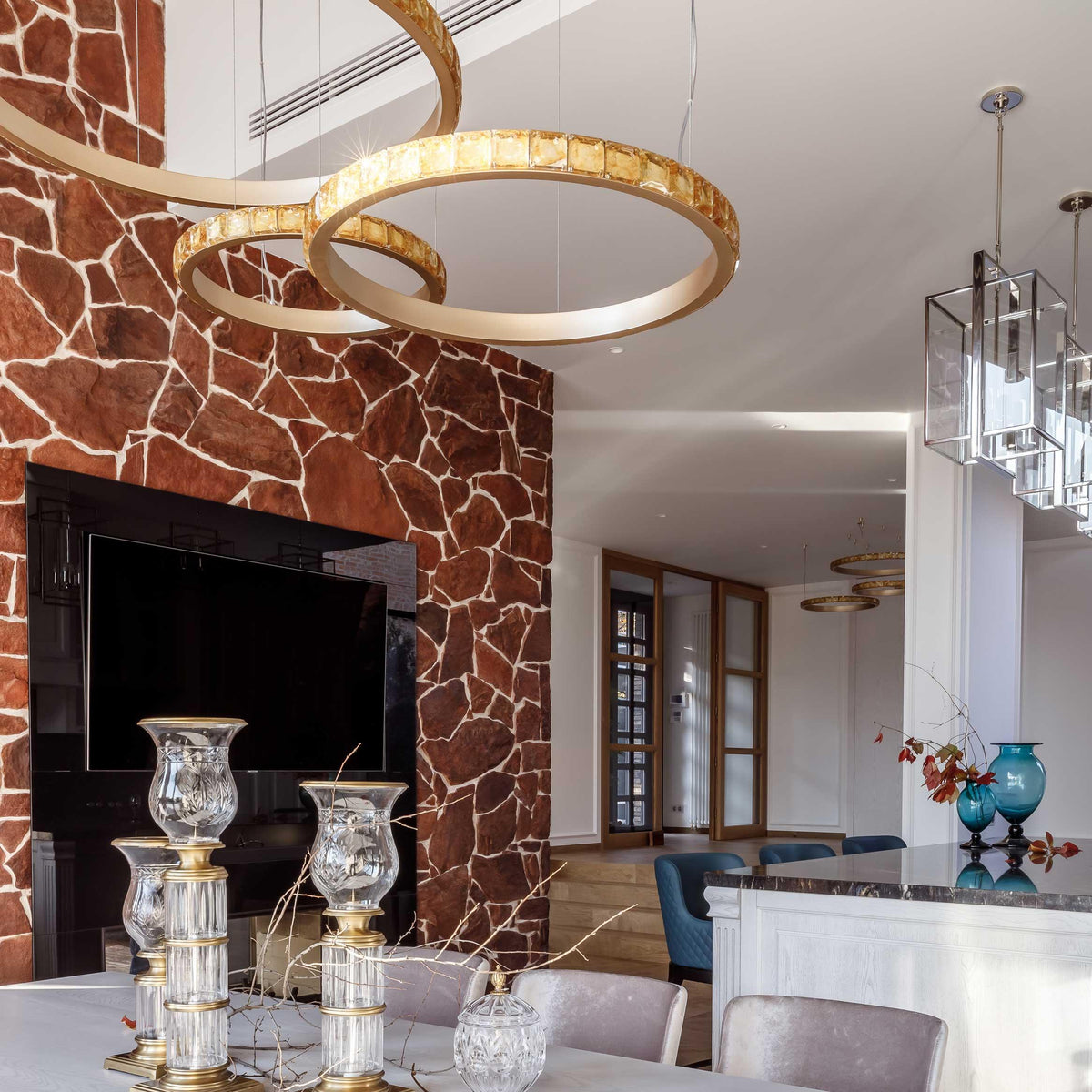 Avzorion modern minimalistisk ringformad kristallkrona