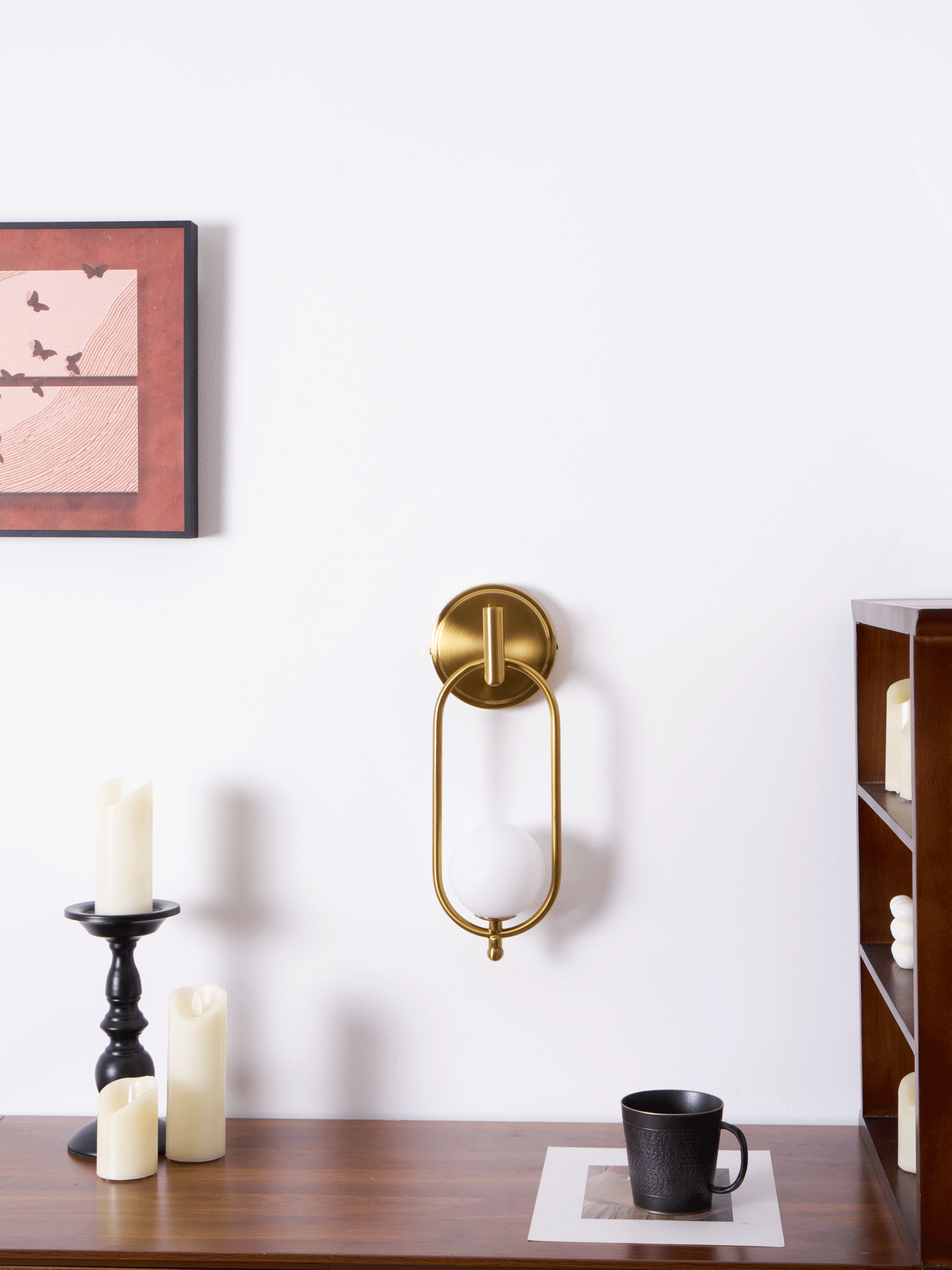 Cumirisra moderni minimalistinen messinki-lasiseinävalaisin