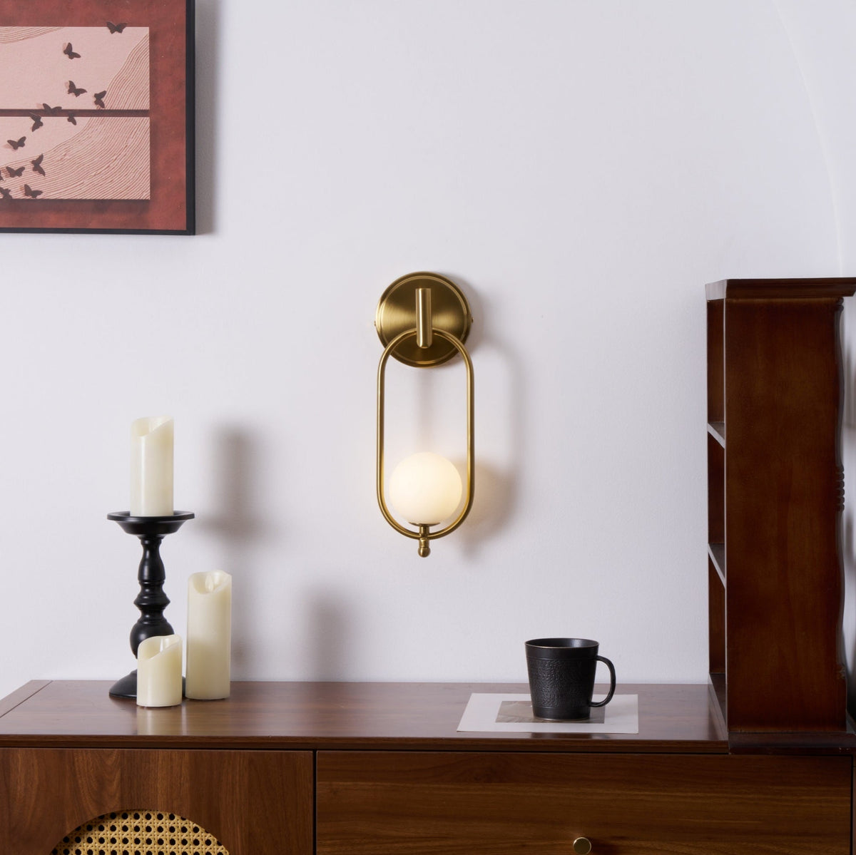 Cumirisra moderni minimalistinen messinki-lasiseinävalaisin