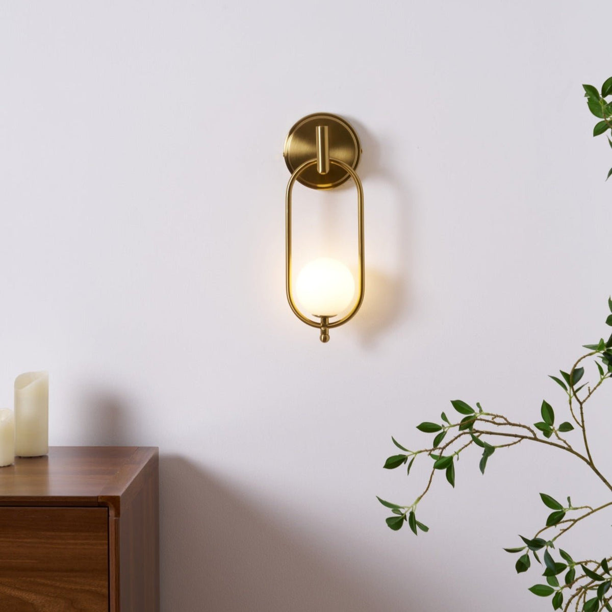 Cumirisra moderni minimalistinen messinki-lasiseinävalaisin
