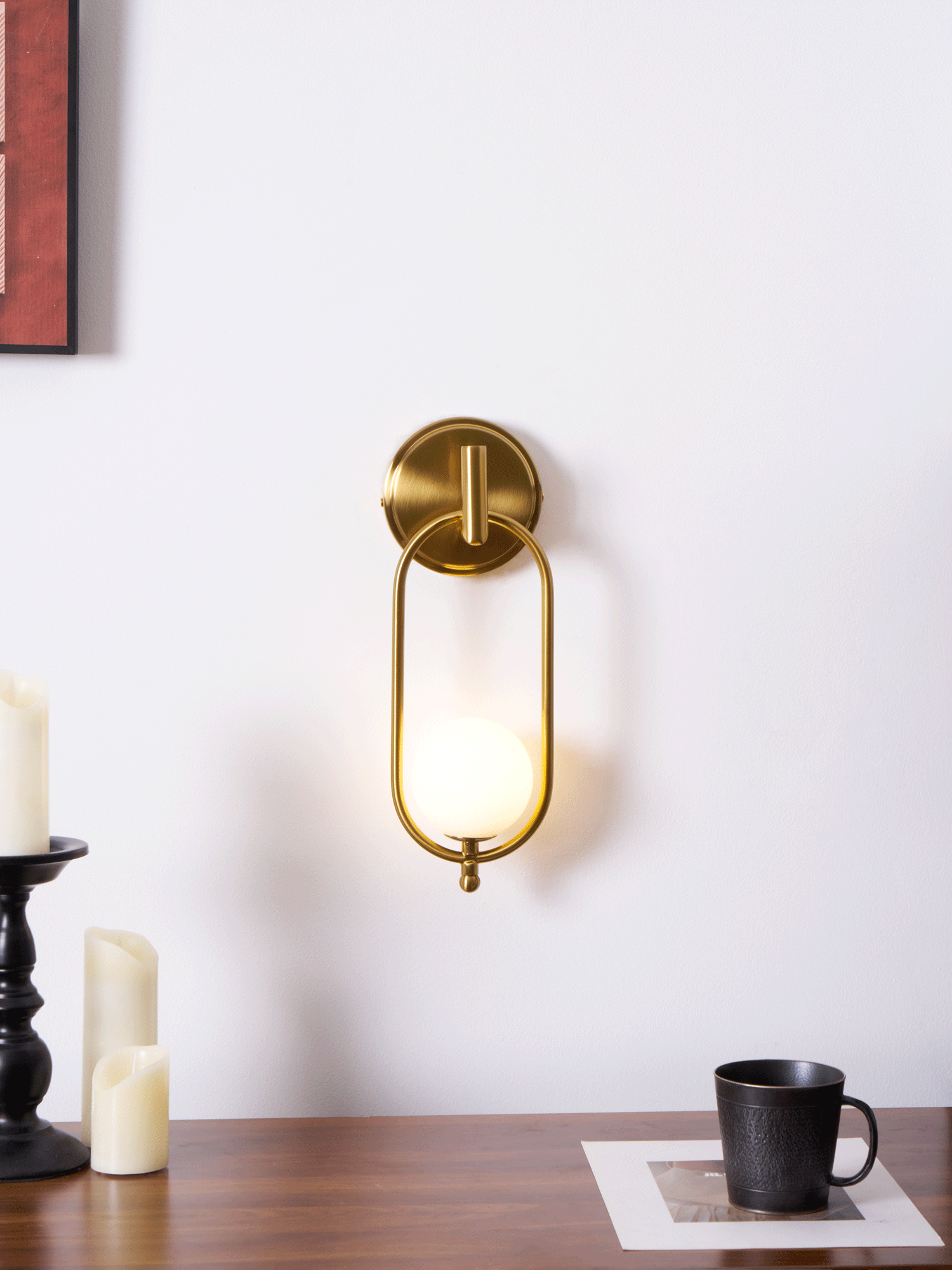 Cumirisra moderni minimalistinen messinki-lasiseinävalaisin