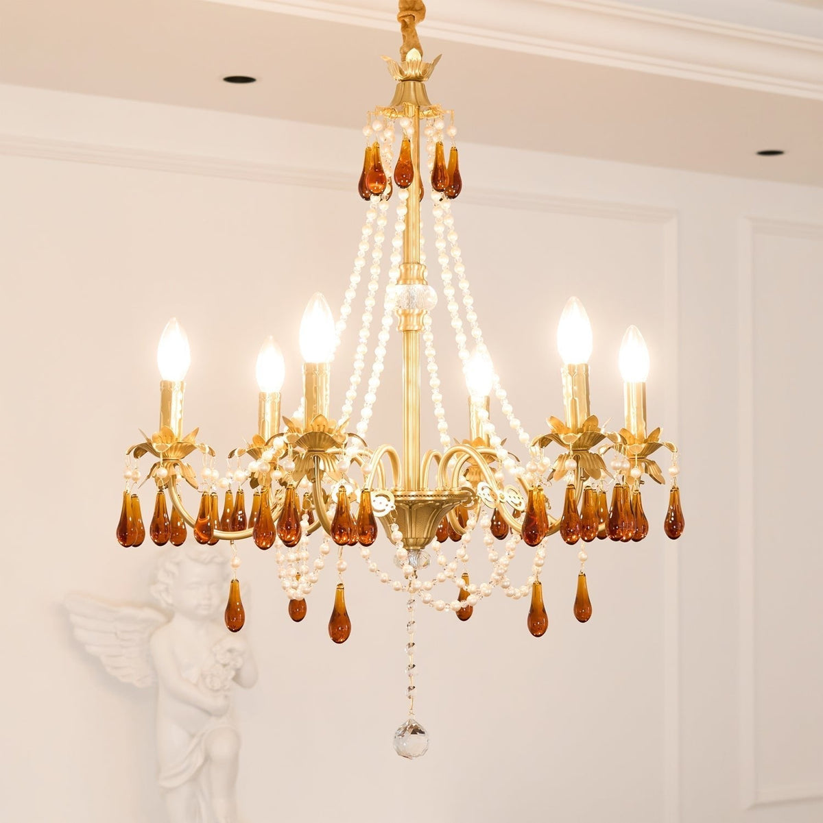 Ormirara Postmodern Luxury Amber Crystal Chandelier