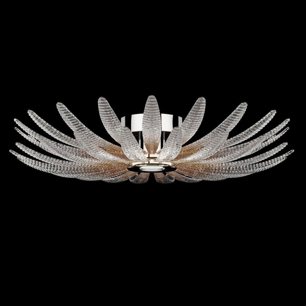 Ignatius-loftlampe med glaskronblade
