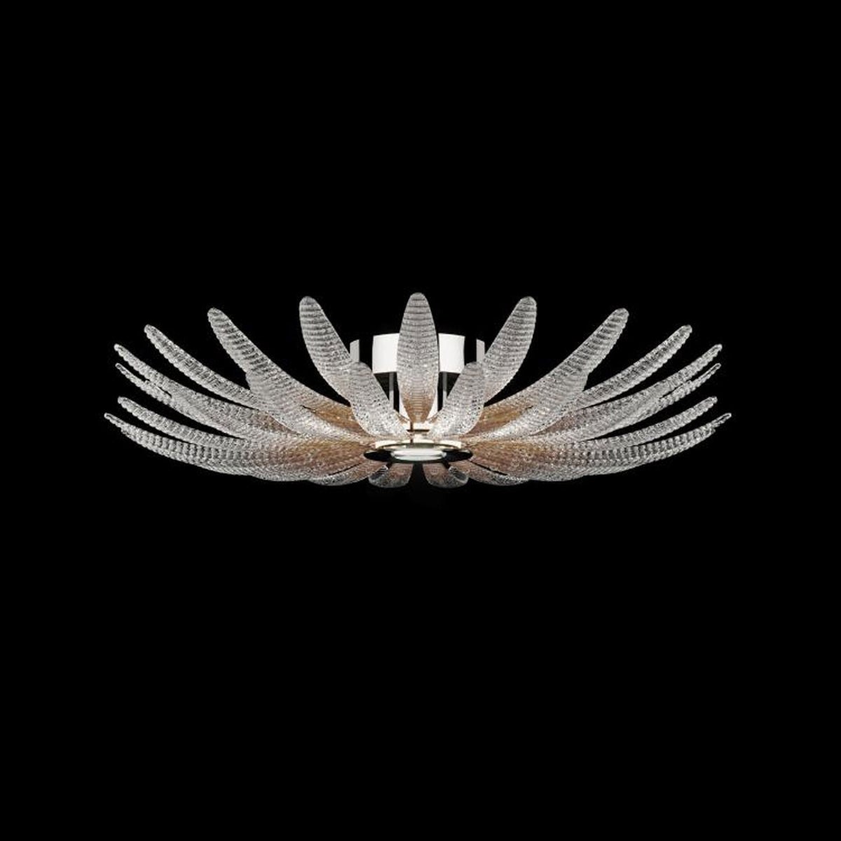 Ignatius-loftlampe med glaskronblade