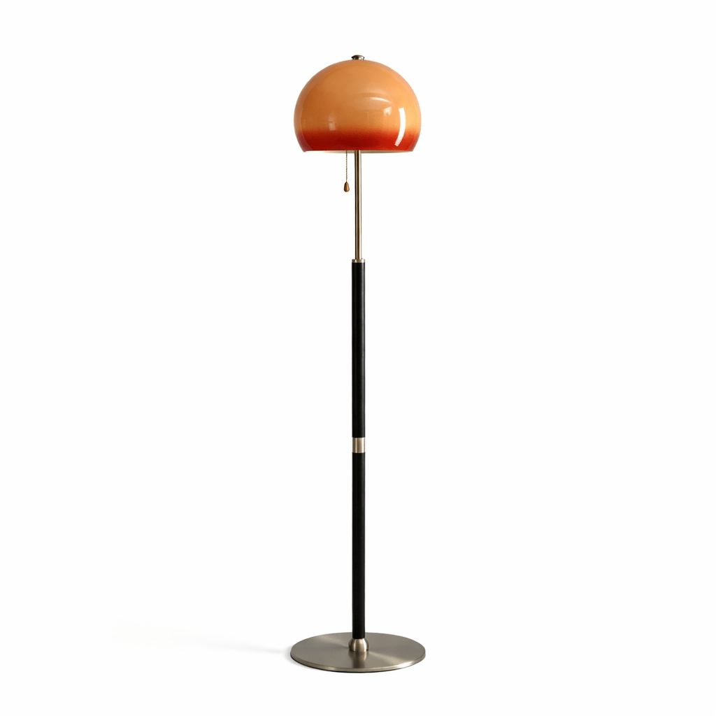 Terielella golvlampa med bärnstensfärgad kupol