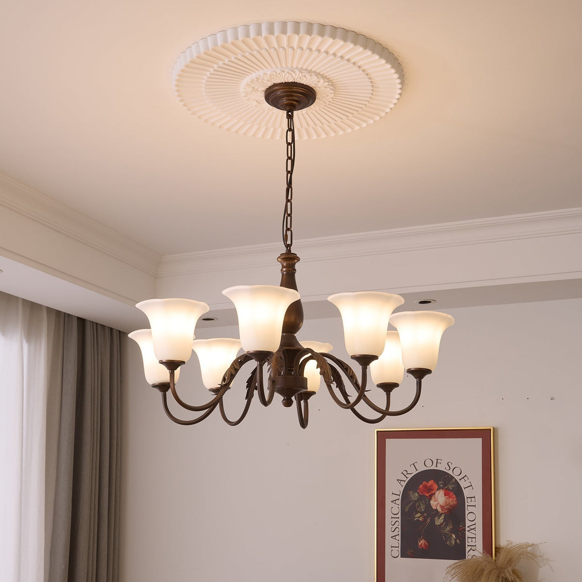 Uveleth traditionel elegant lysekrone i glas