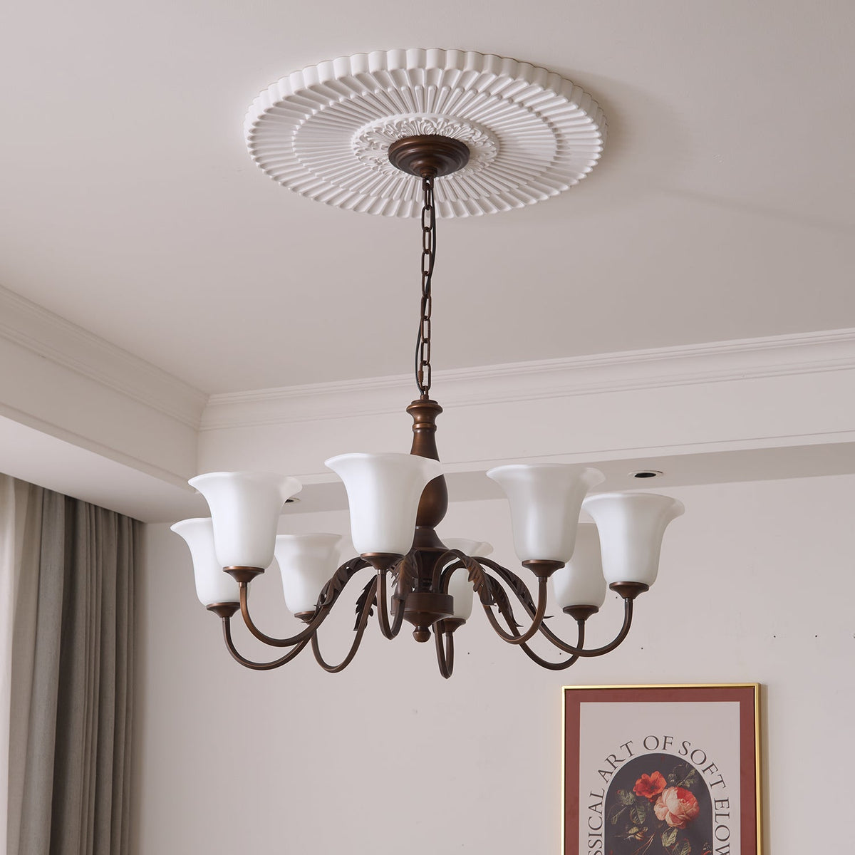 Uveleth traditionel elegant lysekrone i glas