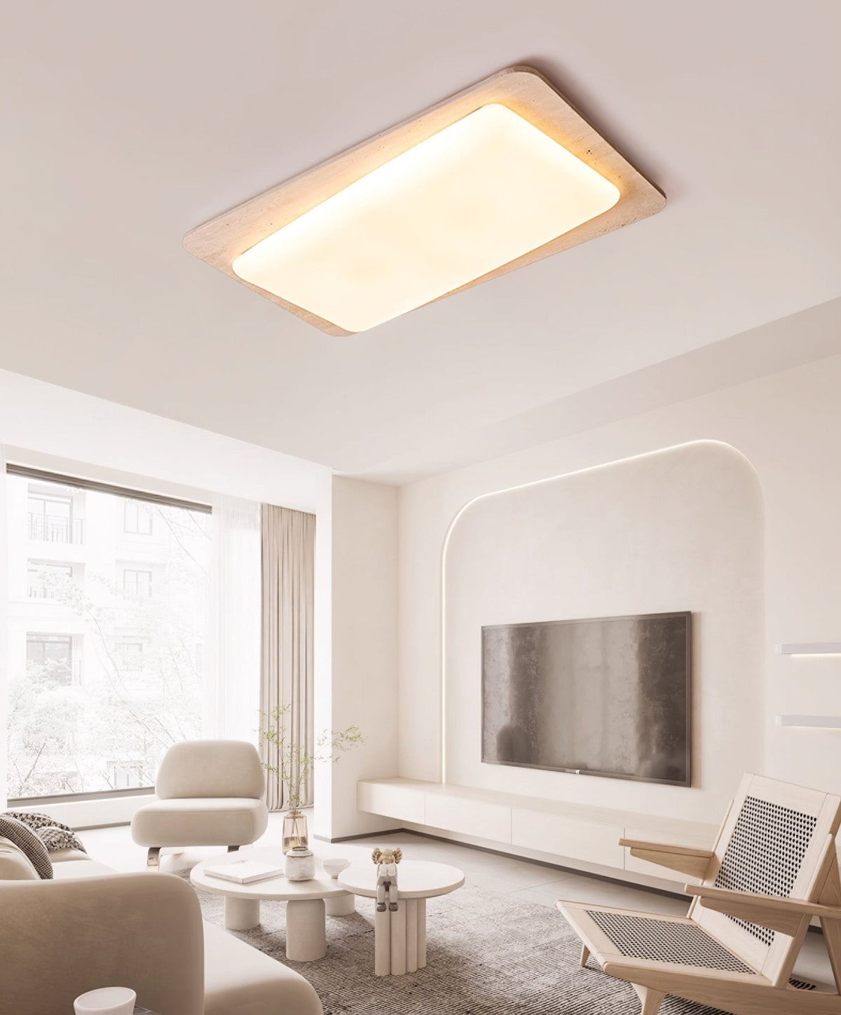 Seranina loftlampe i travertin