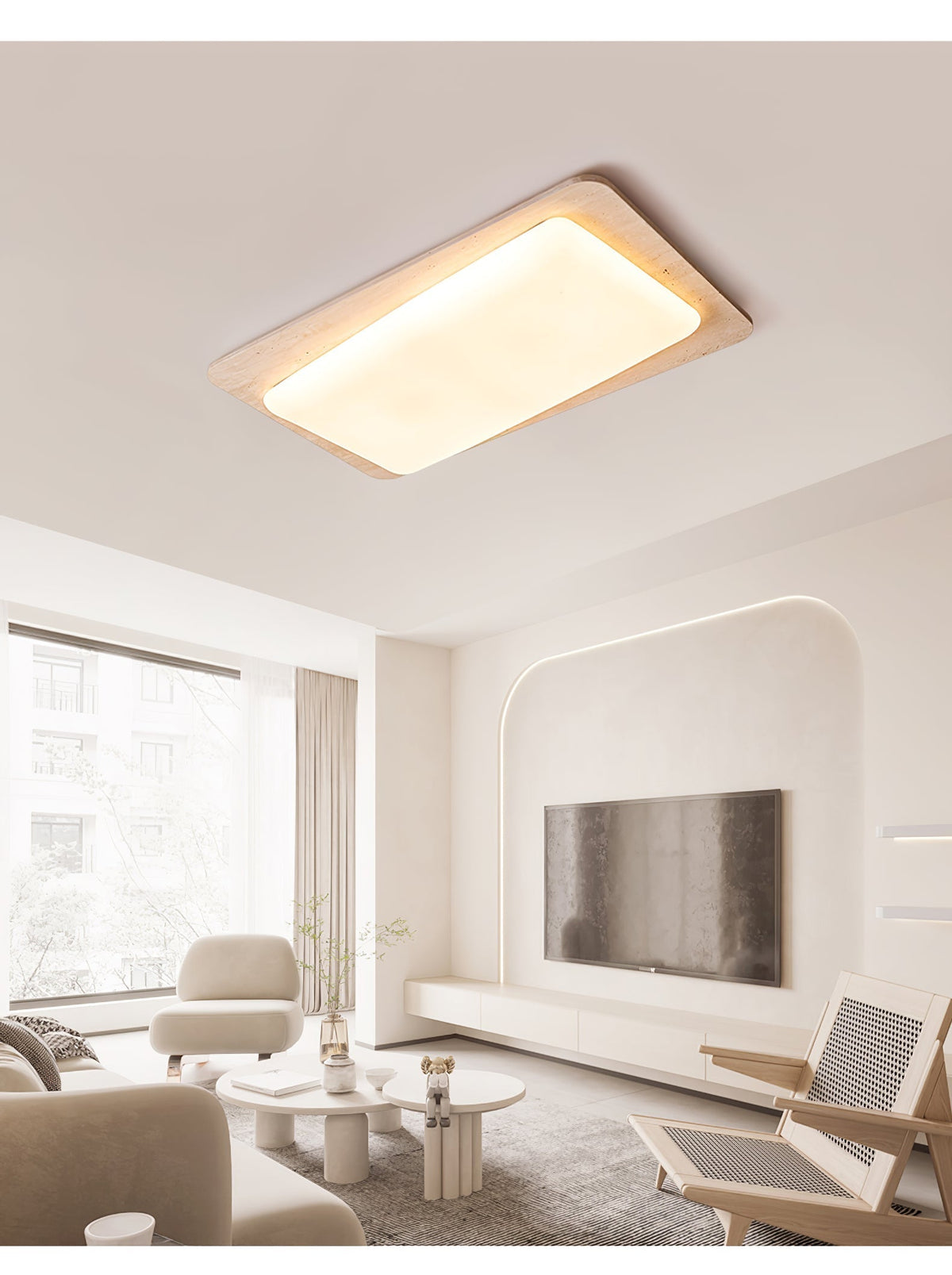 Seranina loftlampe i travertin