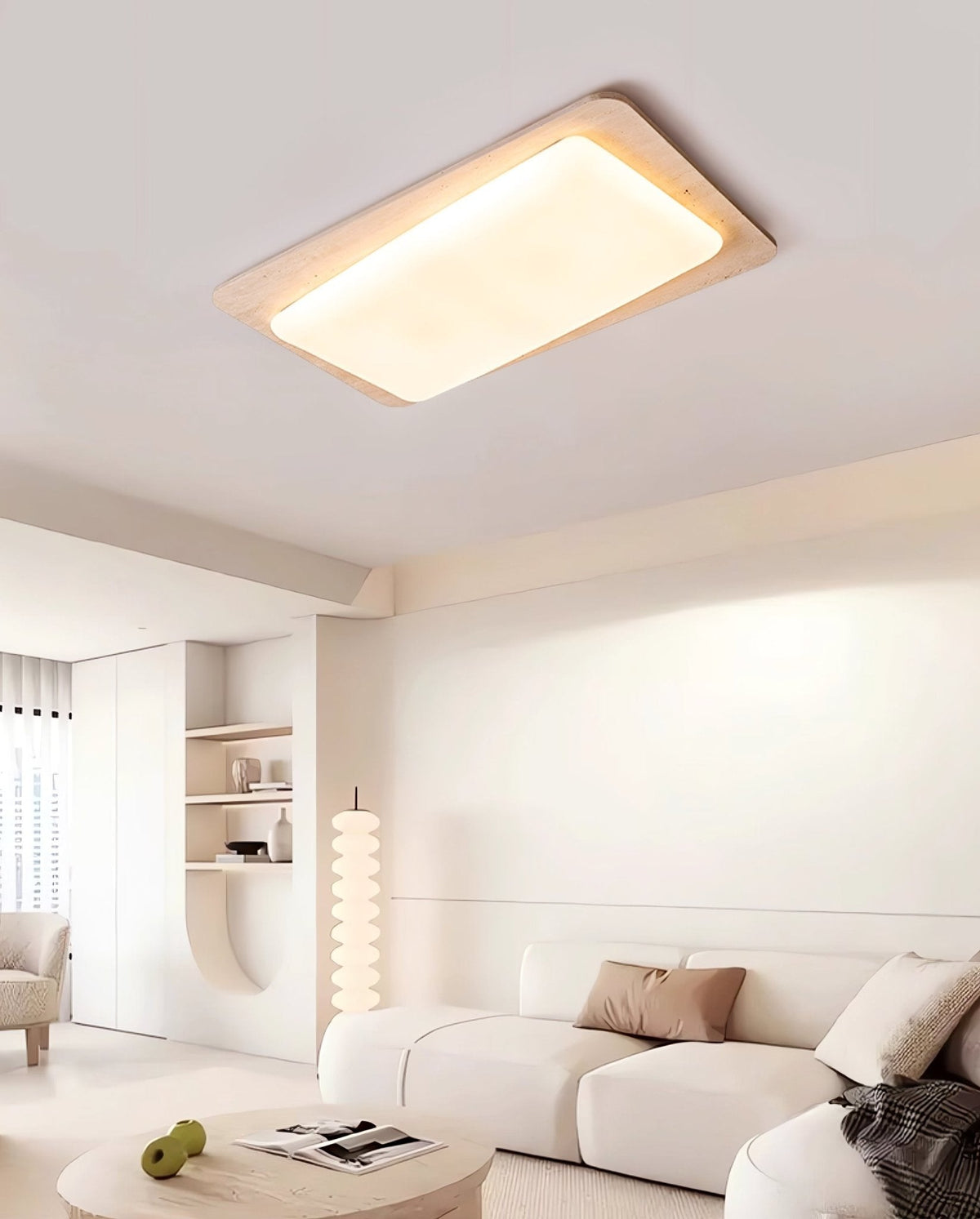 Seranina loftlampe i travertin
