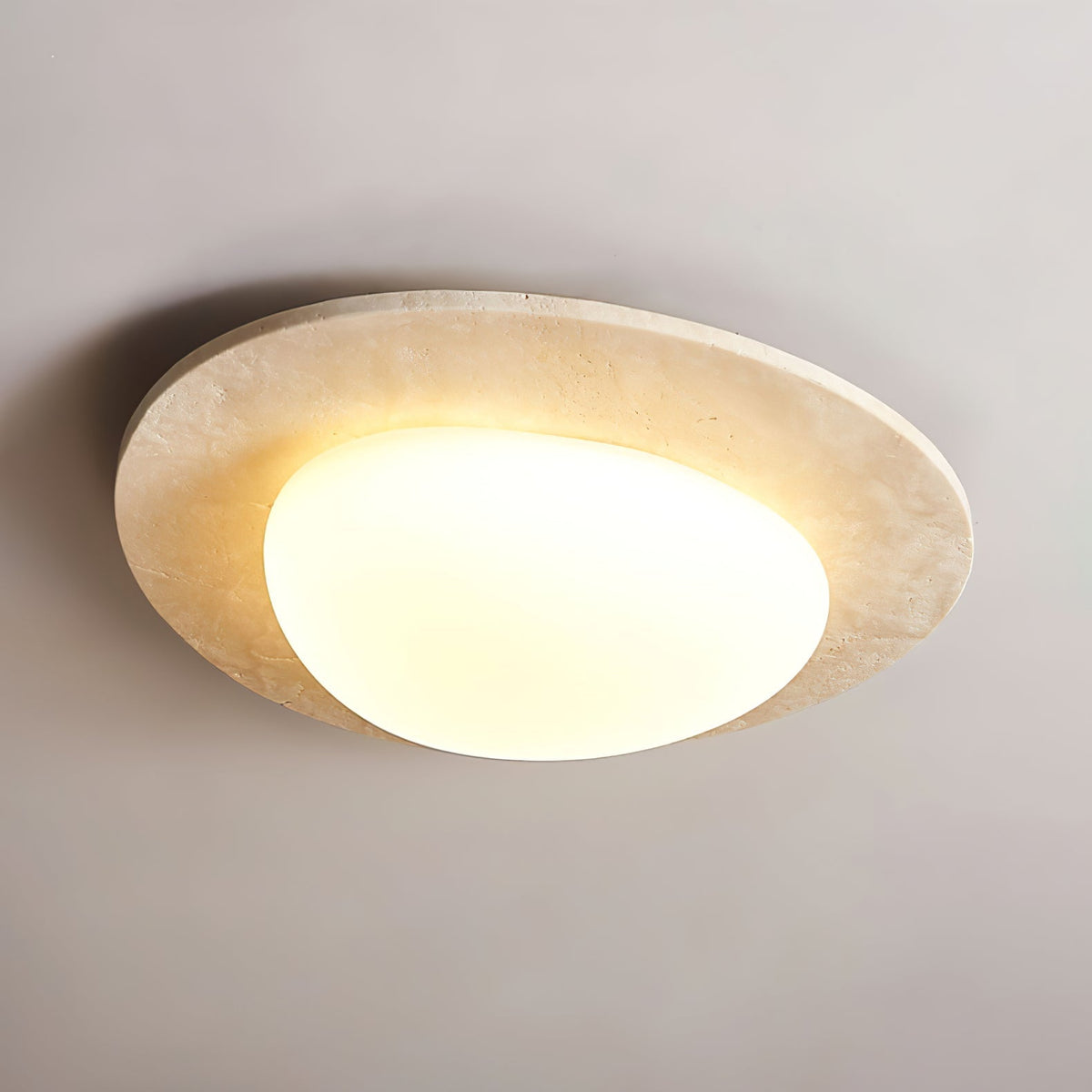 Candeeiro de teto circular em travertino Orlaeisra