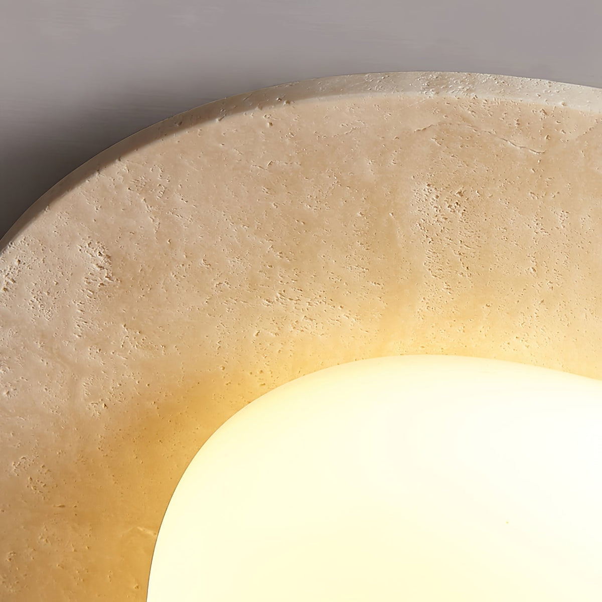 Candeeiro de teto circular em travertino Orlaeisra