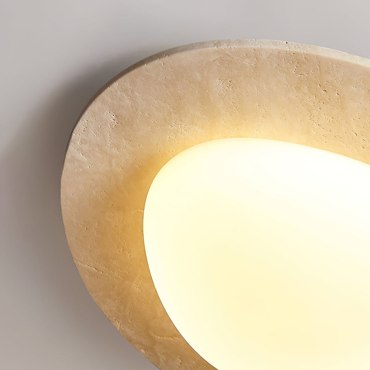 Candeeiro de teto circular em travertino Orlaeisra