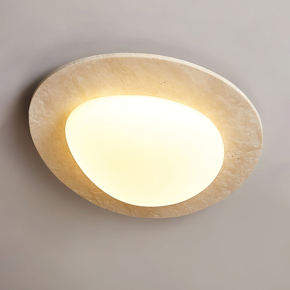 Candeeiro de teto circular em travertino Orlaeisra