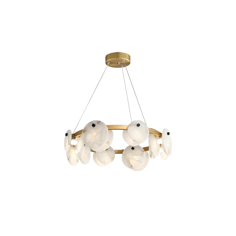 Ostruvys Postmodern Luxury Brass Alabaster Chandelier