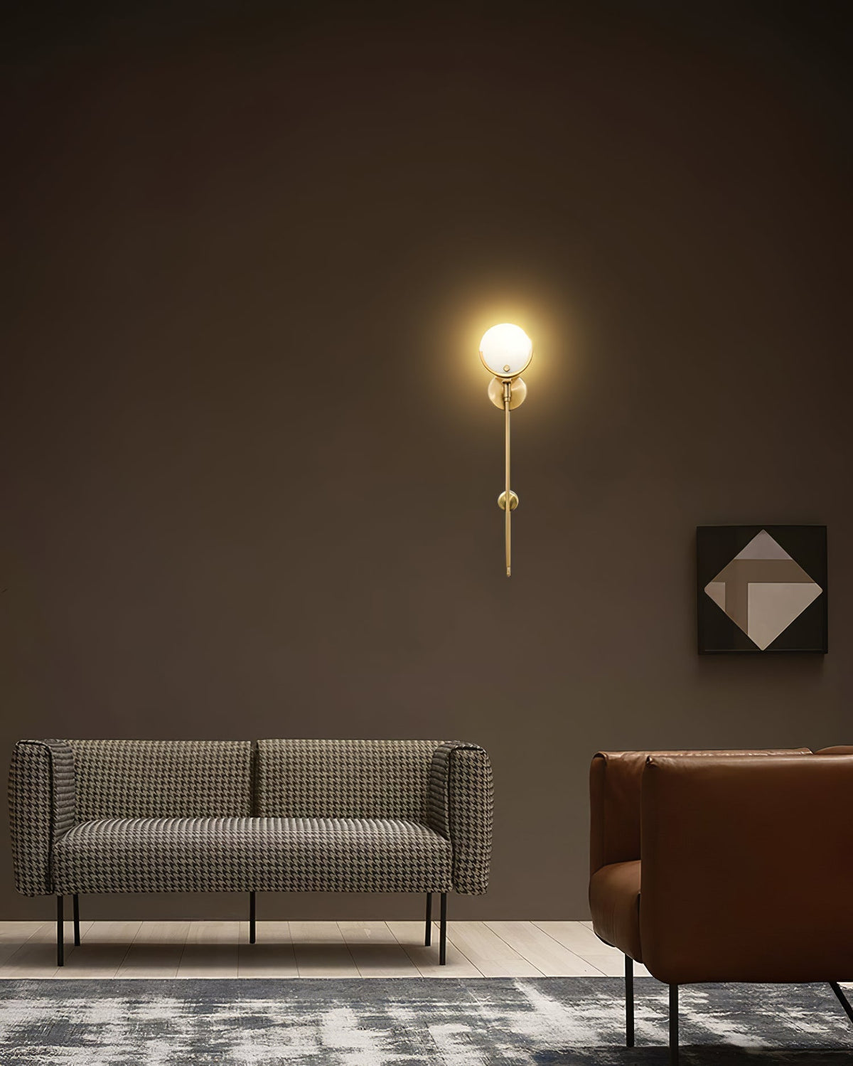 Candeeiro de parede moderno minimalista em latão e alabastro Ljomuvyo