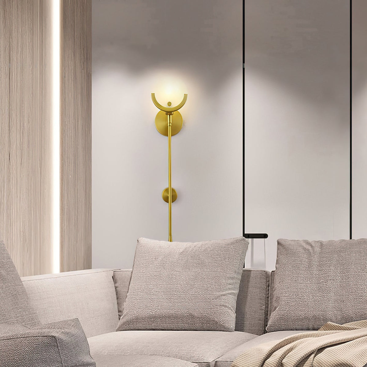 Candeeiro de parede moderno minimalista em latão e alabastro Ljomuvyo