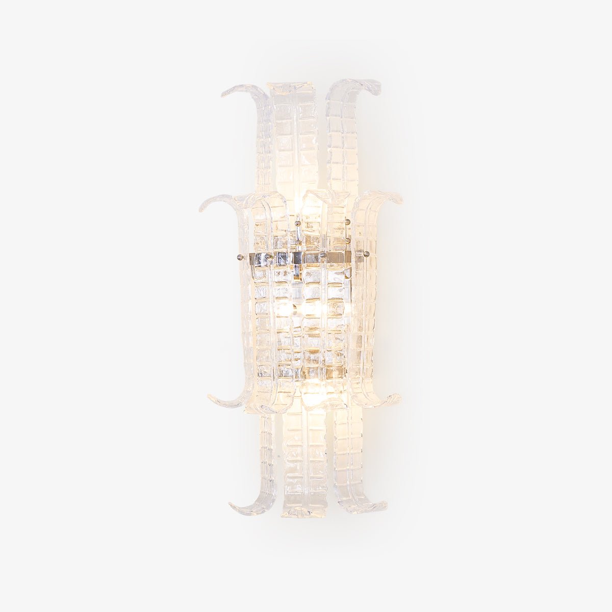 Celearia vägglampa med klar panel i geometriskt Murano-glas