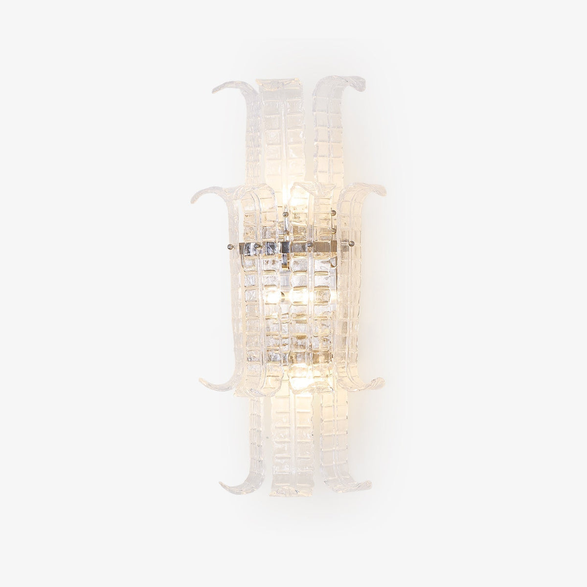 Celearia vägglampa med klar panel i geometriskt Murano-glas