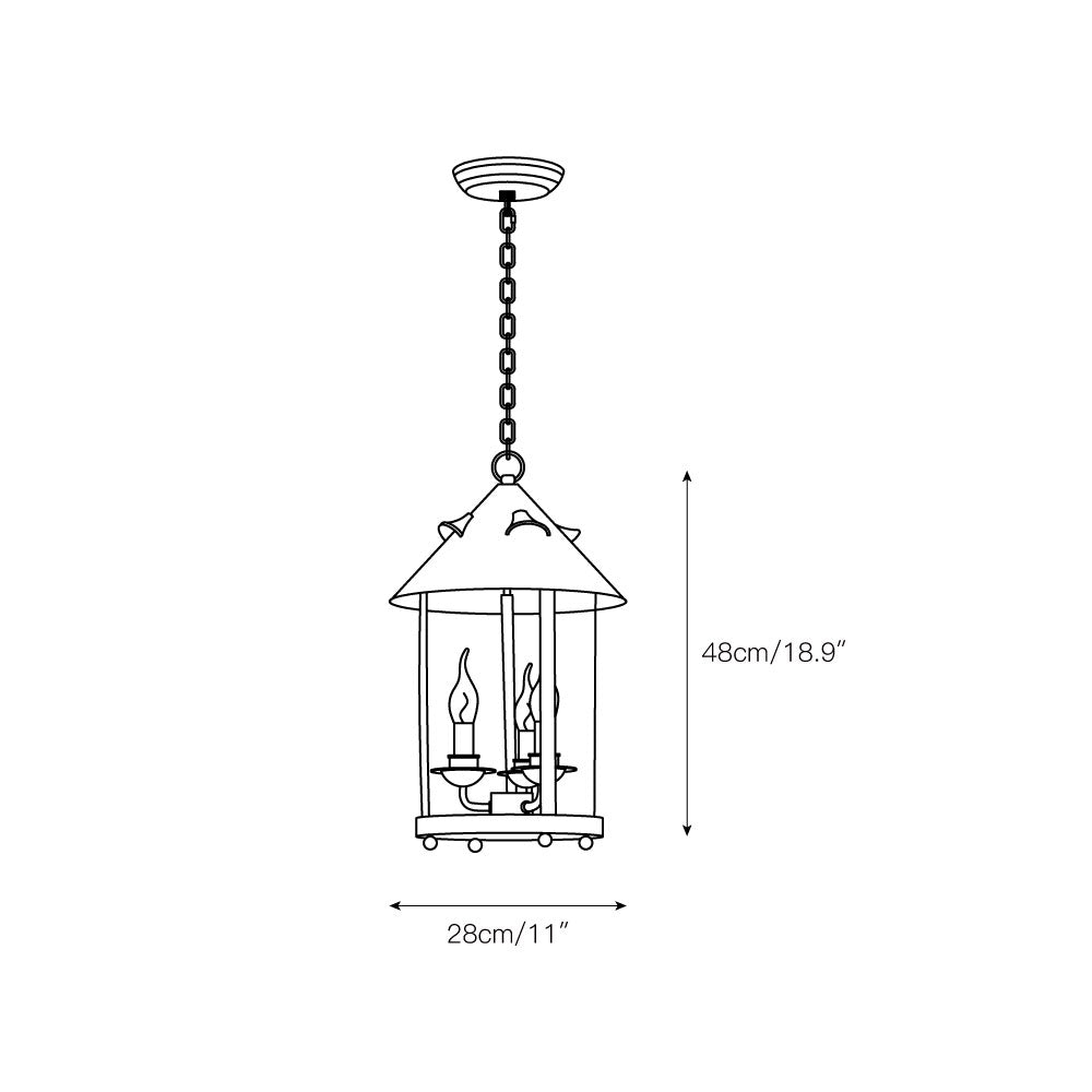 Tinduvyh vintage industriel pendellampe i metal og glas som lanterne