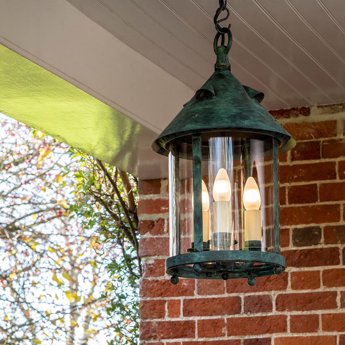 Tinduvyh vintage industriel pendellampe i metal og glas som lanterne