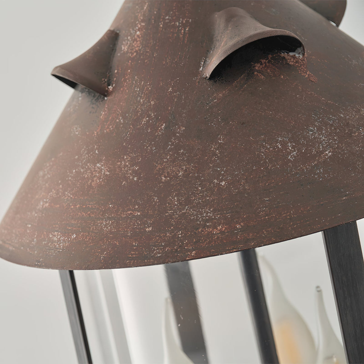 Tinduvyh vintage industriel pendellampe i metal og glas som lanterne