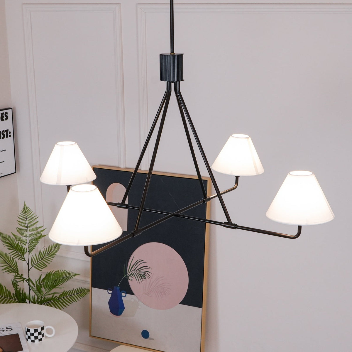 Candelabro de vaso com cúpula cónica, minimalista