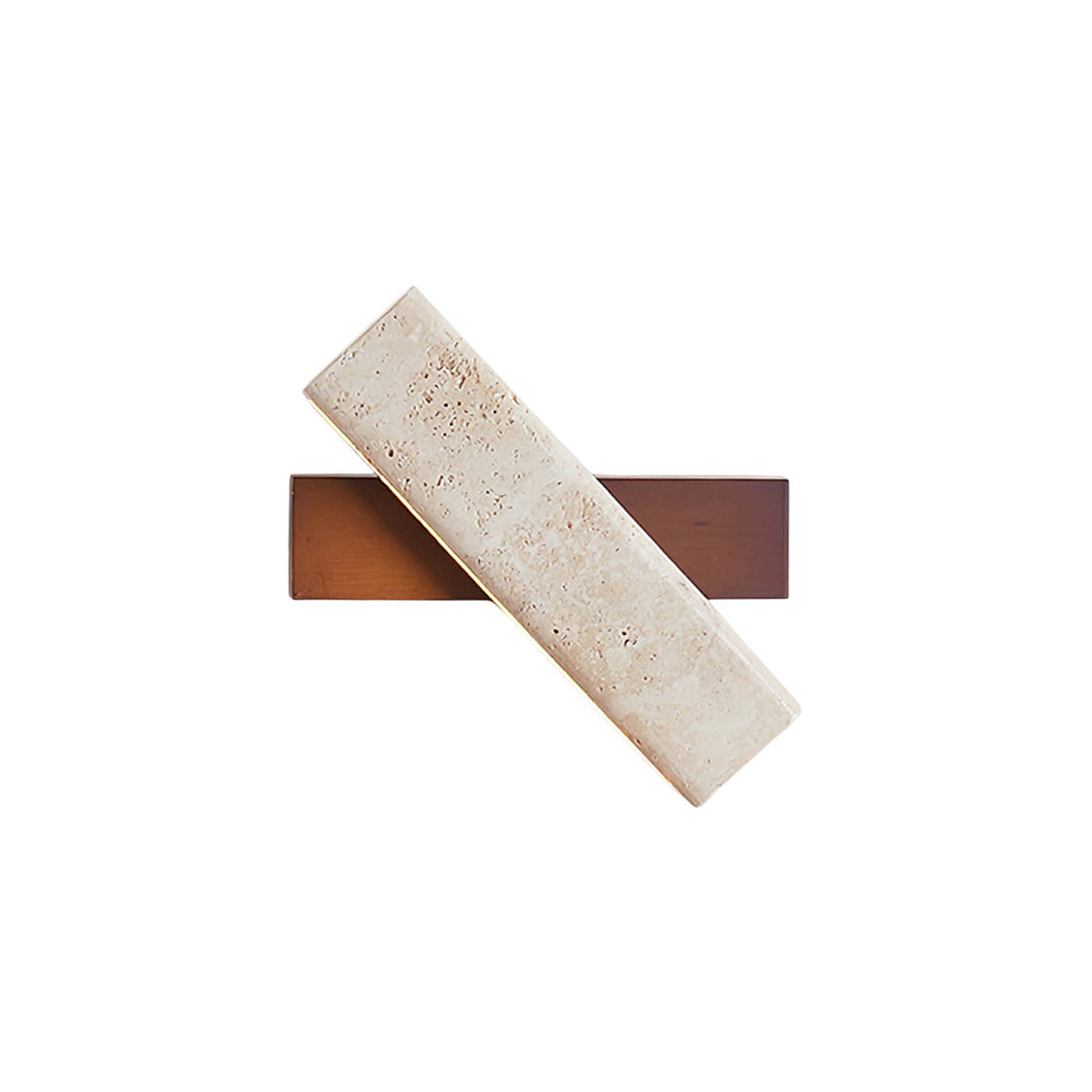Candeeiro de parede moderno minimalista linear em nogueira e travertino Ostruvyo