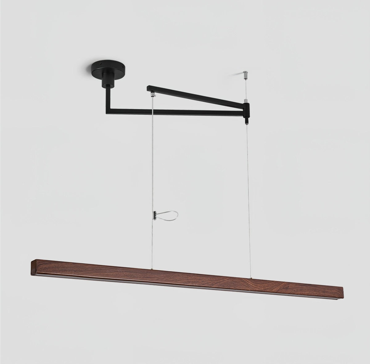 Candeeiro suspenso linear com braço articulado Sorva